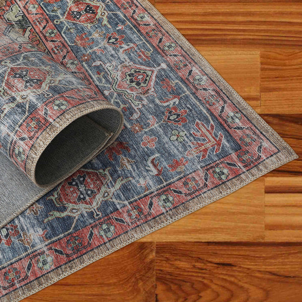 Homeroots 5' X 8' Rust Oriental Distressed Stain Resistant Area Rug  Polyester 478951