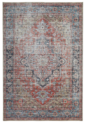 Homeroots 5' X 8' Rust Oriental Distressed Stain Resistant Area Rug  Polyester 478951