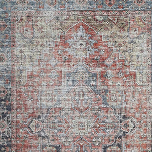 HomeRoots 5' Blue and Ivory Oriental Distressed Area Rug - Timeless Elegance for Modern Living Spaces 5' X 8' 478951