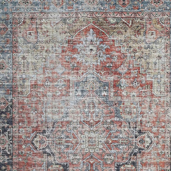 HomeRoots 5' Blue and Ivory Oriental Distressed Area Rug - Timeless Elegance for Modern Living Spaces 5' X 8' 478951