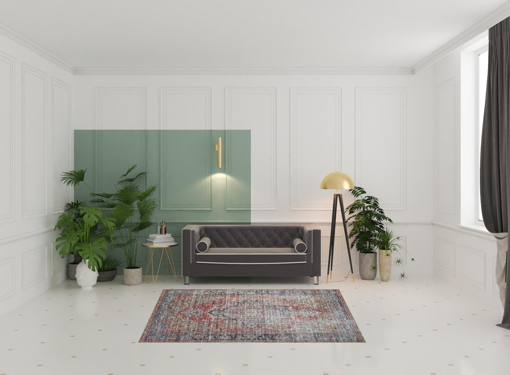 Homeroots 5' X 8' Rust Oriental Distressed Stain Resistant Area Rug  Polyester 478951