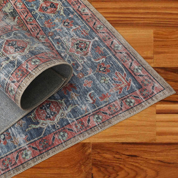 HomeRoots 5' Blue and Ivory Oriental Distressed Area Rug - Timeless Elegance for Modern Living Spaces 8' X 10' 478952
