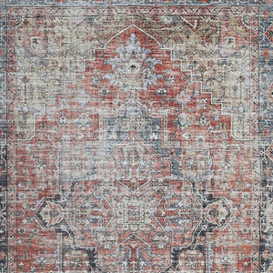 HomeRoots 5' Blue and Ivory Oriental Distressed Area Rug - Timeless Elegance for Modern Living Spaces 8' X 10' 478952