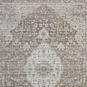 HomeRoots 5' Beige Oriental Area Rug - Vintage-Inspired, Stain-Resistant, Durable, Perfect for High-Traffic Spaces 5' X 8' 478954