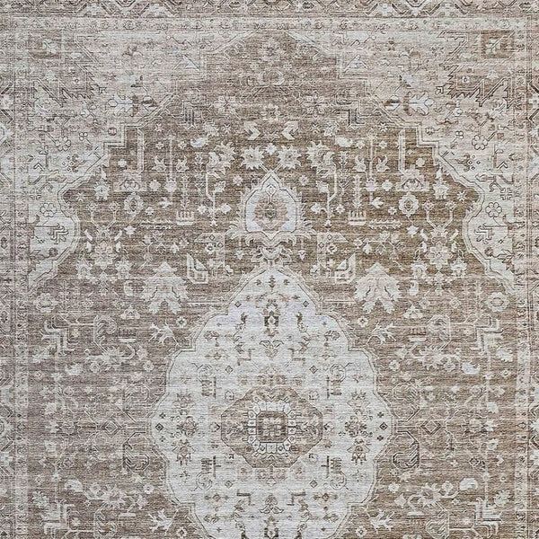 HomeRoots 5' Beige Oriental Area Rug - Vintage-Inspired, Stain-Resistant, Durable, Perfect for High-Traffic Spaces 5' X 8' 478954
