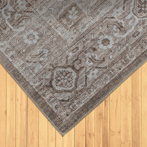Homeroots 8' X 11' Beige Oriental Power Loom Distressed Stain Resistant Area Rug  Polyester 478955