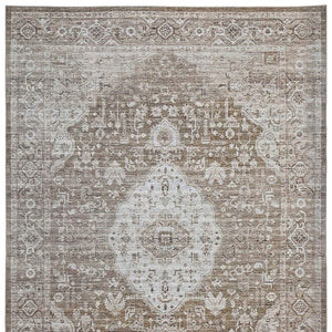 HomeRoots 5' Beige Oriental Area Rug - Vintage-Inspired, Stain-Resistant, Durable, Perfect for High-Traffic Spaces 8' X 11' 478955