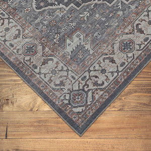 Homeroots 8' X 10' Black Oriental Stain Resistant Area Rug  Polyester 478958