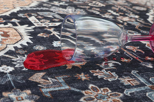 Homeroots 8' X 10' Black Oriental Stain Resistant Area Rug  Polyester 478958