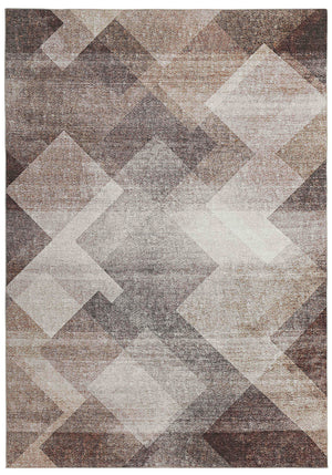 Homeroots 5' X 8' Brown Geometric Stain Resistant Area Rug  Polyester 478960