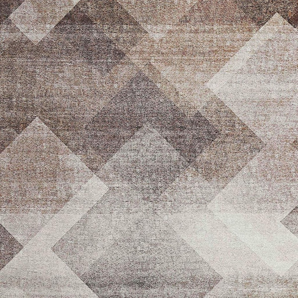 HomeRoots 5' Brown Geometric Area Rug - Stain Resistant, Modern Design for High-Traffic Spaces and Style 5' X 8' 478960