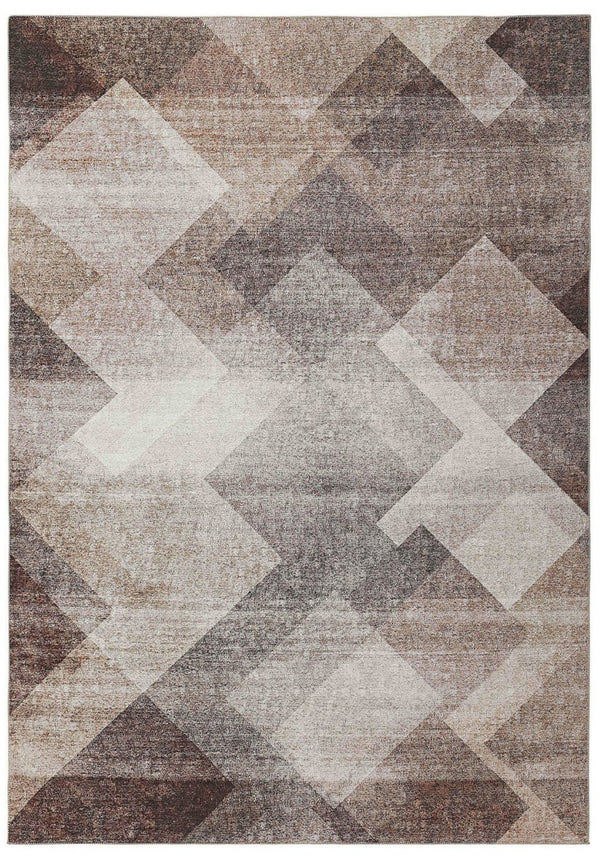 HomeRoots 5' Brown Geometric Area Rug - Stain Resistant, Modern Design for High-Traffic Spaces and Style 8' X 10' 478961
