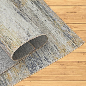 Homeroots 5' X 8' Gold Abstract Stain Resistant Area Rug  Polyester 478963