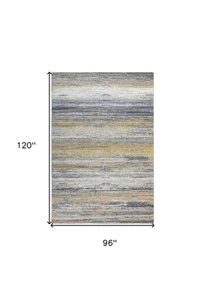 Homeroots 8' X 10' Gold Abstract Stain Resistant Area Rug  Polyester 478964