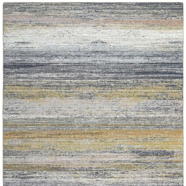 HomeRoots 5' Gold Abstract Area Rug - Elegant, Stain-Resistant Design for High-Traffic Spaces, Durable & Stylish 8' X 10' 478964