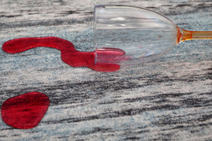 Homeroots 5' X 8' Turquoise And Gray Abstract Stain Resistant Area Rug  Polyester 478966