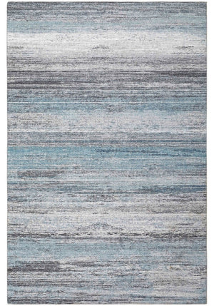 HomeRoots 5' Turquoise and Gray Abstract Area Rug - Stylish, Stain-Resistant Design for Modern Spaces 5' X 8' 478966