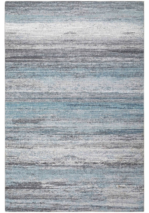 HomeRoots 5' Turquoise and Gray Abstract Area Rug - Stylish, Stain-Resistant Design for Modern Spaces 5' X 8' 478966