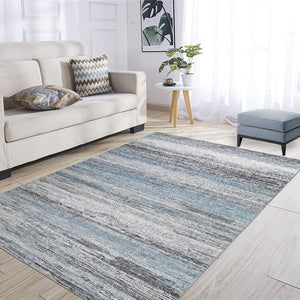 Homeroots 8' X 10' Turquoise And Gray Abstract Stain Resistant Area Rug  Polyester 478967