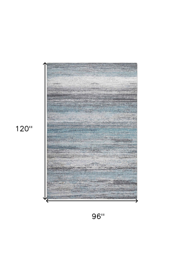 Homeroots 8' X 10' Turquoise And Gray Abstract Stain Resistant Area Rug  Polyester 478967