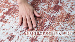 Homeroots 5' X 8' Rust Oriental Distressed Stain Resistant Area Rug  Polyester 478972