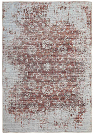 Homeroots 8' X 10' Rust Oriental Distressed Stain Resistant Area Rug  Polyester 478973