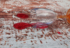 Homeroots 8' X 10' Rust Oriental Distressed Stain Resistant Area Rug  Polyester 478973