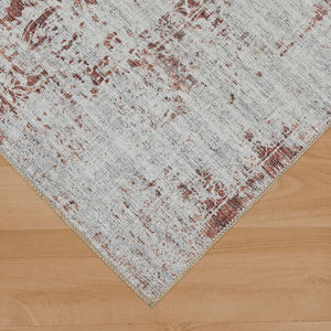 Homeroots 8' X 10' Rust Oriental Distressed Stain Resistant Area Rug  Polyester 478973