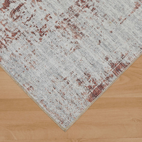 Homeroots 8' X 10' Rust Oriental Distressed Stain Resistant Area Rug  Polyester 478973
