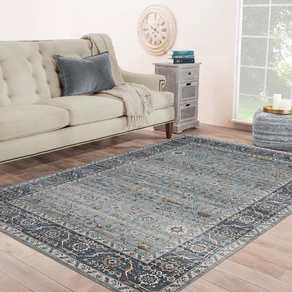 Homeroots 4' X 6' Sage Oriental Power Loom Stain Resistant Area Rug  Polyester 478974