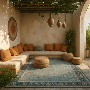 HomeRoots 5' Sage Oriental Area Rug - Durable, Stain-Resistant Power Loom Design for High-Traffic Homes 5' X 8' 478975