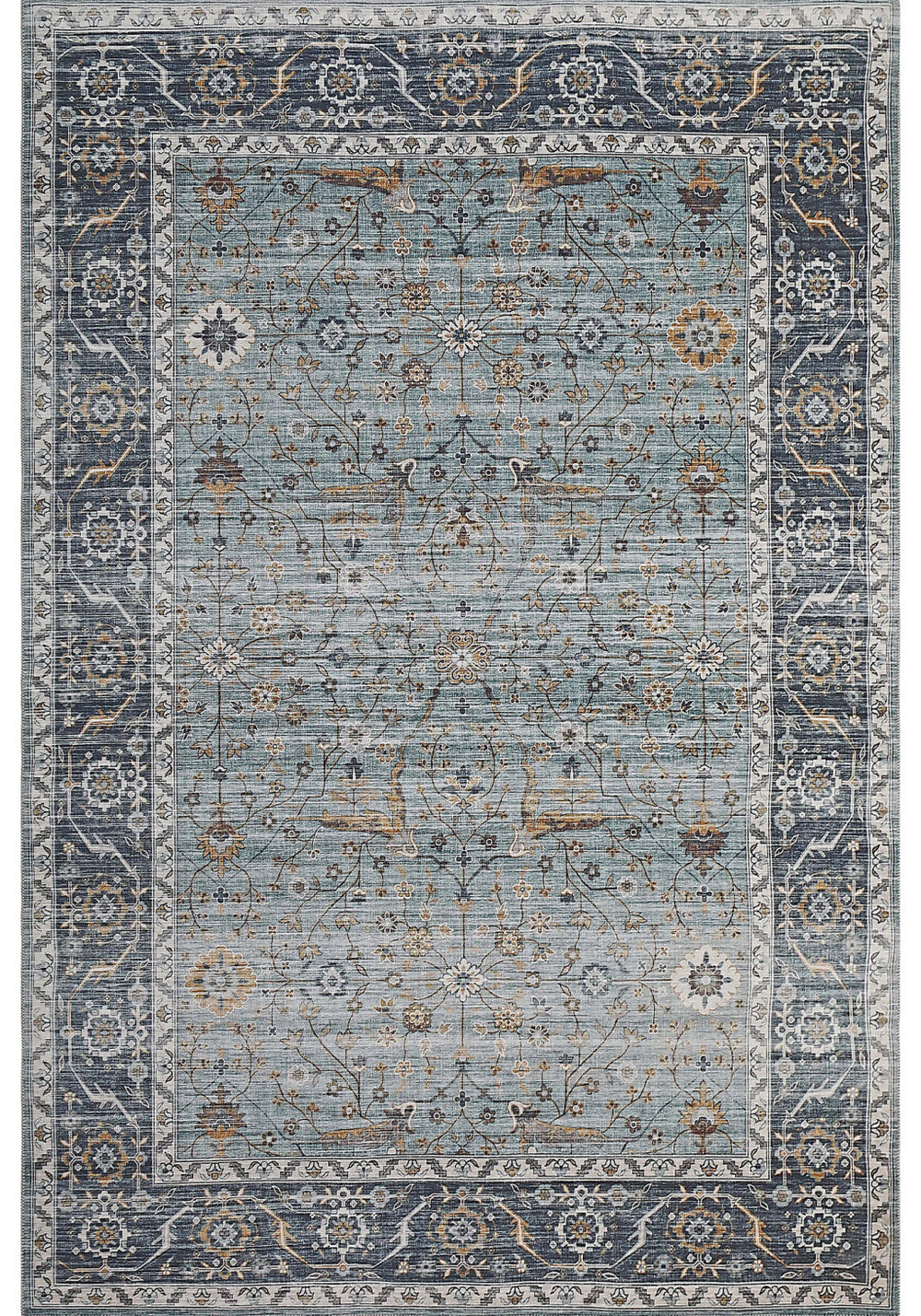 Homeroots 8' X 10' Sage Oriental Stain Resistant Area Rug  Polyester 478976