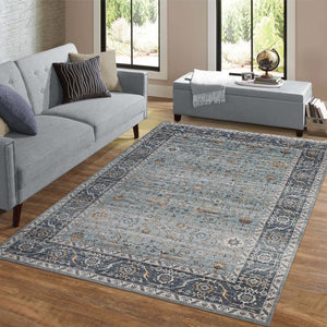 Homeroots 8' X 10' Sage Oriental Stain Resistant Area Rug  Polyester 478976
