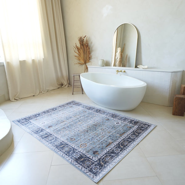 HomeRoots 5' Sage Oriental Area Rug - Durable, Stain-Resistant Power Loom Design for High-Traffic Homes 8' X 10' 478976