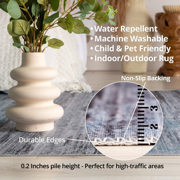 HomeRoots 5' Sage Oriental Area Rug - Durable, Stain-Resistant Power Loom Design for High-Traffic Homes 8' X 10' 478976