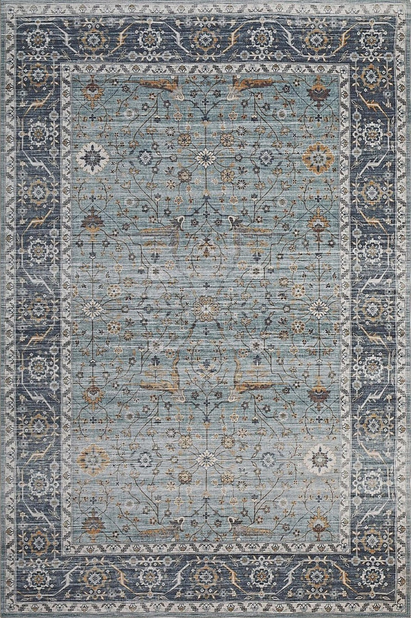 HomeRoots 5' Sage Oriental Area Rug - Durable, Stain-Resistant Power Loom Design for High-Traffic Homes 8' X 10' 478976