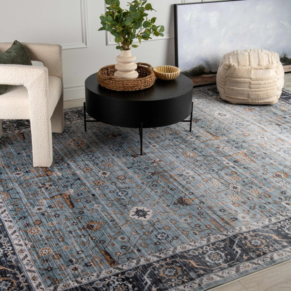 HomeRoots 5' Sage Oriental Area Rug - Durable, Stain-Resistant Power Loom Design for High-Traffic Homes 8' X 10' 478976