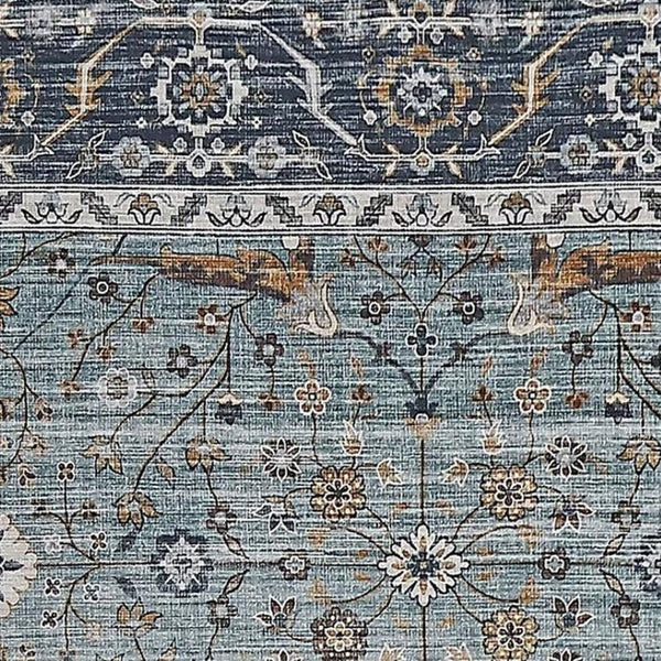 HomeRoots 5' Sage Oriental Area Rug - Durable, Stain-Resistant Power Loom Design for High-Traffic Homes 8' X 10' 478976