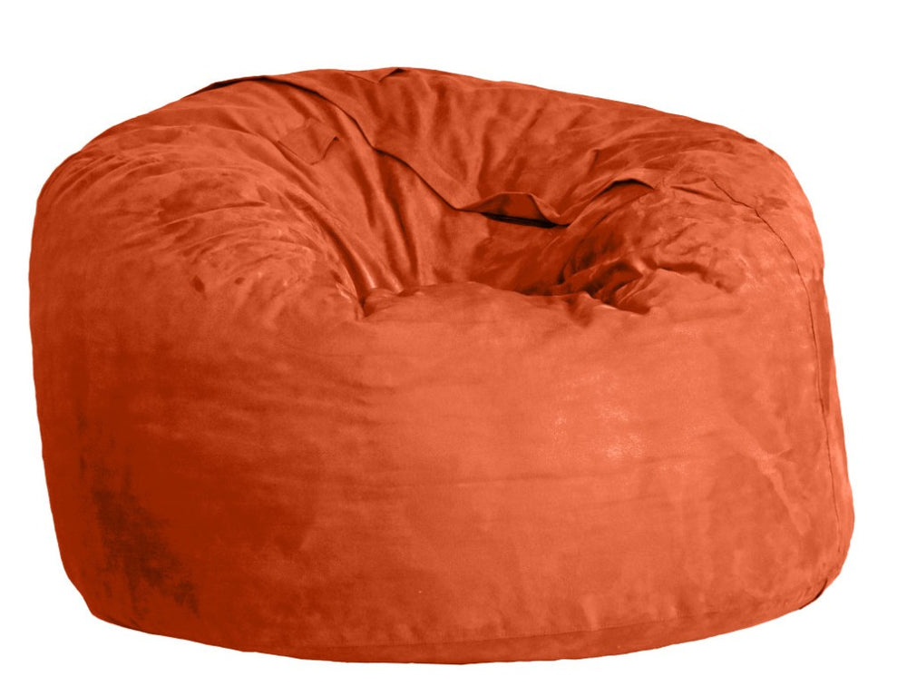 HomeRoots 47 Inch Microsuede Bean Bag Chair Plush Oversized Lounger for Living Room or Playroom Orange 478996