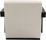 Ward Cream Linen Textured Fabric Accent Chair 478Cream Meridian Furniture