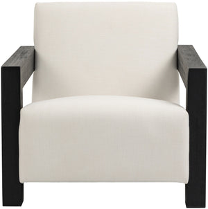 Ward Cream Linen Textured Fabric Accent Chair 478Cream Meridian Furniture