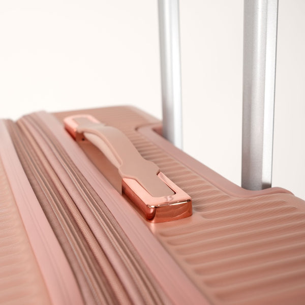 English Elm 4-piece Hard Shell Abs Spinner Luggage Set with Built-in Lock and Telescoping Handle Rose Gold T3292P337794