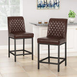 Christopher Knight Home® - Noble House - Osgood Contemporary Diamond Stitch Counter Stools (Set of 2)