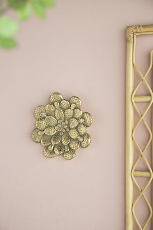 English Elm D10X1.6" Luminous Gold Succulent Wall Plaque - Modern Glam Decor For Chic Interiors & Gallery Walls W2078P223122