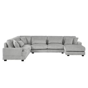 English Elm 101.2" Modular Chenille Sectional Sofa with Tufted Cushions and Deep Seating for Living Room N719S001691E