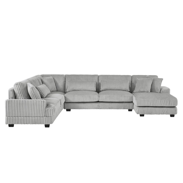 English Elm 101.2" Modular Chenille Sectional Sofa with Tufted Cushions and Deep Seating for Living Room N719S001691E