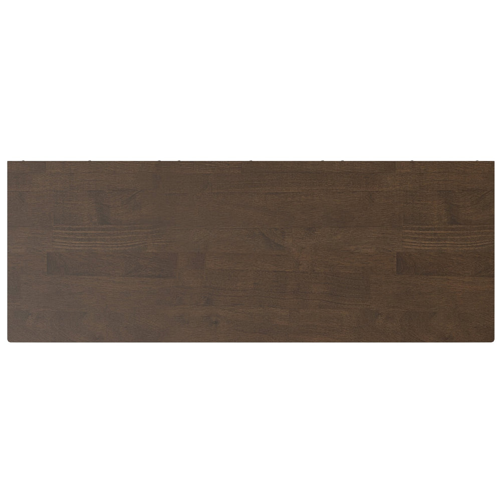 English Elm Harper Walnut Brown 6-Cube Storage with 3 Drawers - Handcrafted Wood Cabinet, Tapered Legs, 48" B136P238612
