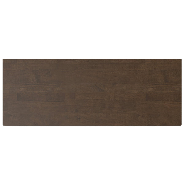 English Elm Harper Walnut Brown 6-Cube Storage with 3 Drawers - Handcrafted Wood Cabinet, Tapered Legs, 48" B136P238612