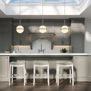 English Elm 31in. Farmhouse Whitewash Hardwood Barstool Nailhead Upholstered Seat Kitchen Island Accent White B2751P436419