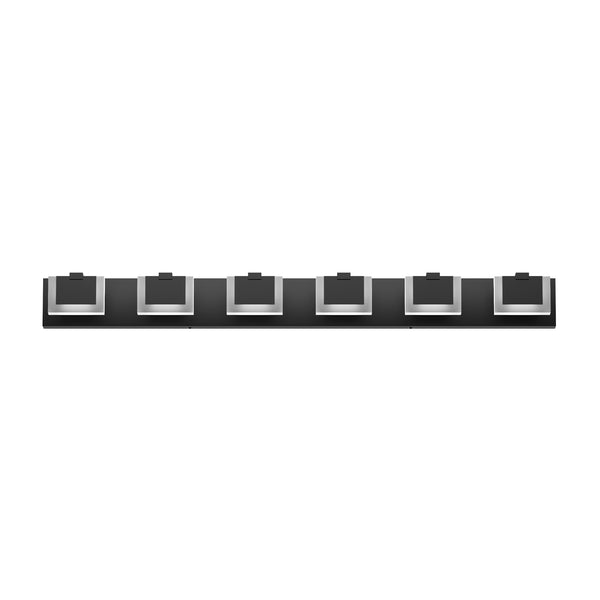 English Elm LED Black 6-Light Modern Vanity Light Matte Black Acrylic Bathroom Fixture Dimmable 36W 6000K Hard-Wired W2312P374945